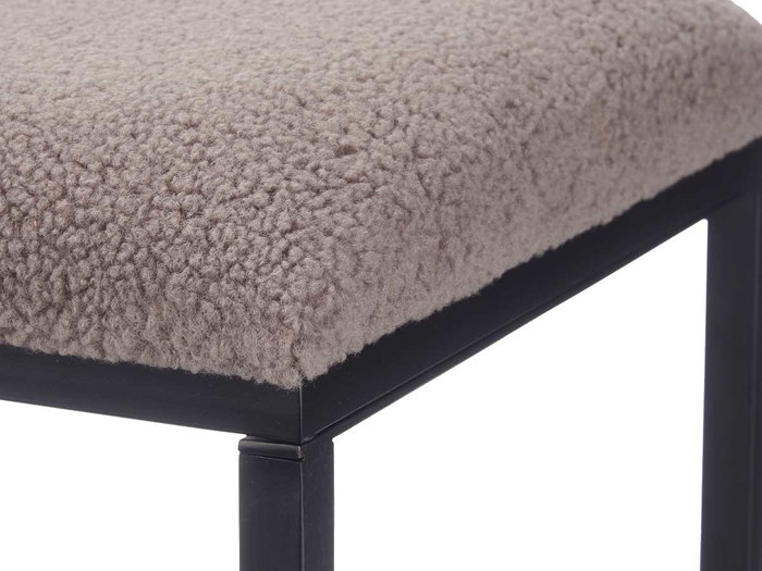 Giftdecor Banco Borreguito Gris Metal y Tela 81x42x38 cm