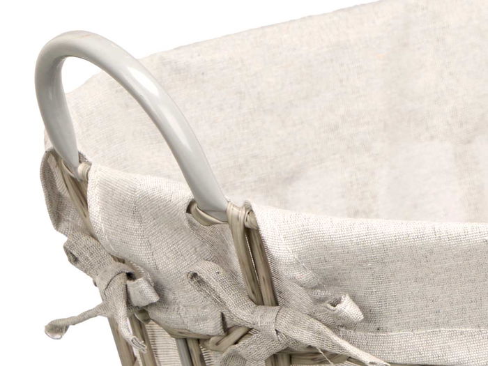 Kipit Cesto Ovalado con Asas Gris Pequeño 52x35x26 cm (Set de 12)