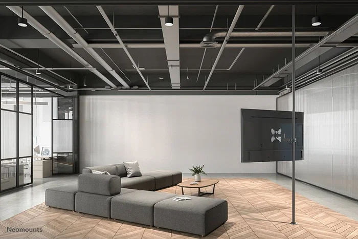 Neomounts FL40-450BL12 Soporte de Poste para TV de 23 a 42 Pulgadas, Movimiento Completo con Inclinación y Giro 180°, VESA 75x75-200x200, Hasta 25 kg, Negro