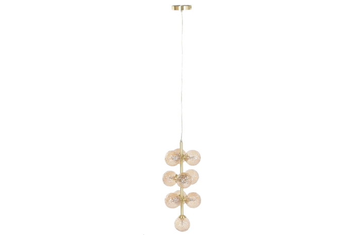 DKD Home Decor Lámpara de Techo de Cristal y Metal con Bolas, Dorado