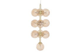 DKD Home Decor Lámpara de Techo de Cristal y Metal con Bolas, Dorado