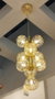DKD Home Decor Lámpara de Techo de Cristal y Metal con Bolas, Dorado