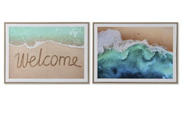 DKD Home Decor Cuadro Lienzo Playa Surtido de 2 Unidades