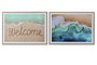 DKD Home Decor Cuadro Lienzo Playa Surtido de 2 Unidades