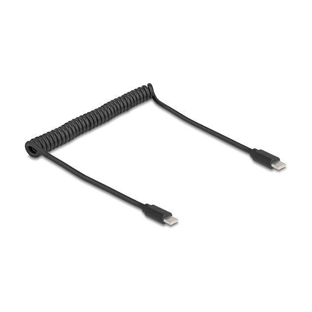 DeLOCK Cable USB 2.0 Type-C a Type-C Espiral 0,75 m Negro