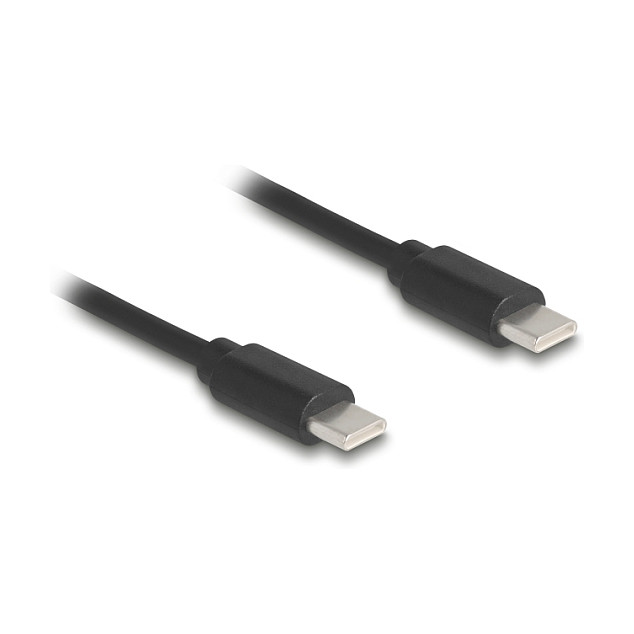 DeLOCK 90369 Cable USB 2.0 Tipo C a Tipo C, 0.75 m, Negro, Velocidad hasta 480 Gbit/s, Macho a Macho