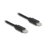 DeLOCK 90369 Cable USB 2.0 Tipo C a Tipo C, 0.75 m, Negro, Velocidad hasta 480 Gbit/s, Macho a Macho