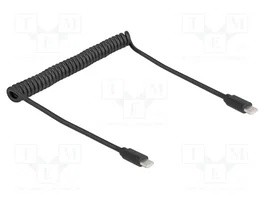 DeLOCK Cable USB 2.0 Type-C a Type-C Espiral 0,75 m Negro