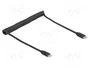 DeLOCK Cable USB 2.0 Type-C a Type-C Espiral 0,75 m Negro
