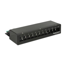 DeLOCK Patchpanel Keystone Desktop 12 Puertos Negro
