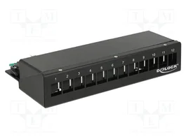 DeLOCK Panel de parches Keystone de 12 puertos negro