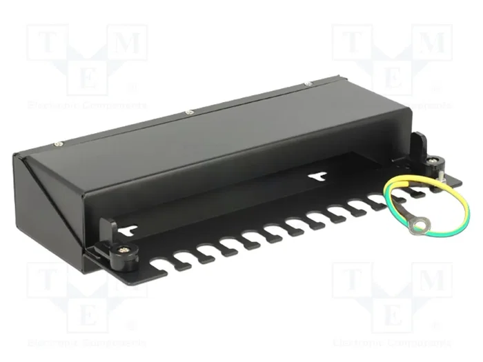 DeLOCK Panel de parches Keystone de 12 puertos negro