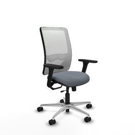 PIQUERAS Y CRESPO Silla de oficina Zulema con mecanismo Sincro/Traslack, Gris y Blanco