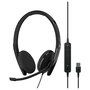 EPOS Adapt 160 USB - Auriculares diadema alámbricos para oficina, supraaural, negro, con micrófono boom y cancelación de ruido, compatibilidad Cisco, Zoom, Google Meet