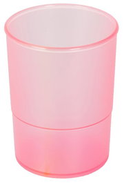 Porta Lapices Plastico Redondo Traslucido Fucsia