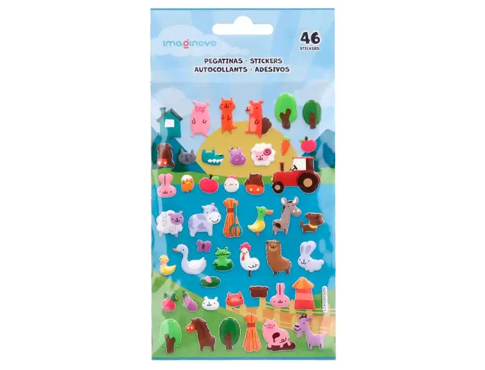 Imaginovo Pegatinas Cute Animales Granja con Relieve Imaginovo Pegatinas Cute Animales Granja con Relieve