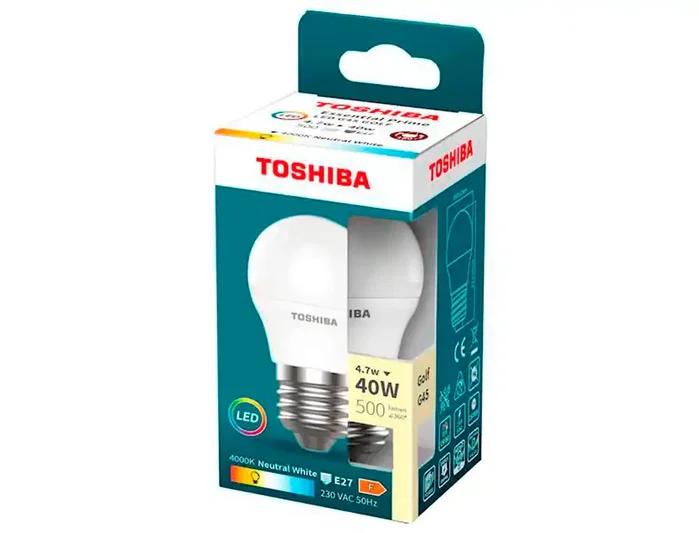 TOSHIBA Bombilla LED Essential A60 E27 8W 2700K Luz Cálida