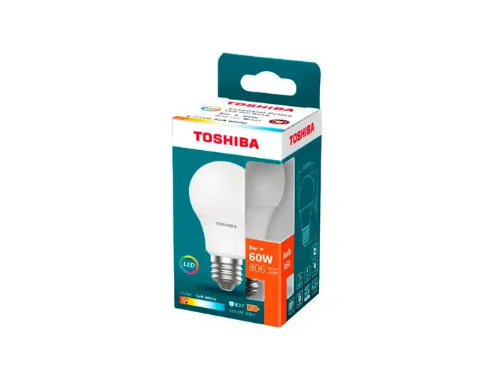 TOSHIBA Bombilla LED Essential A60 E27 8W 2700K Luz Cálida