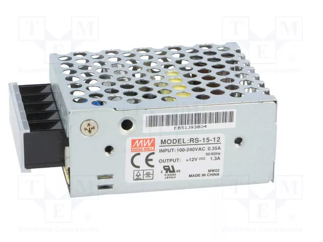 MEAN WELL RS-15 Alimentador de módulo 15W 12VDC 1,2A