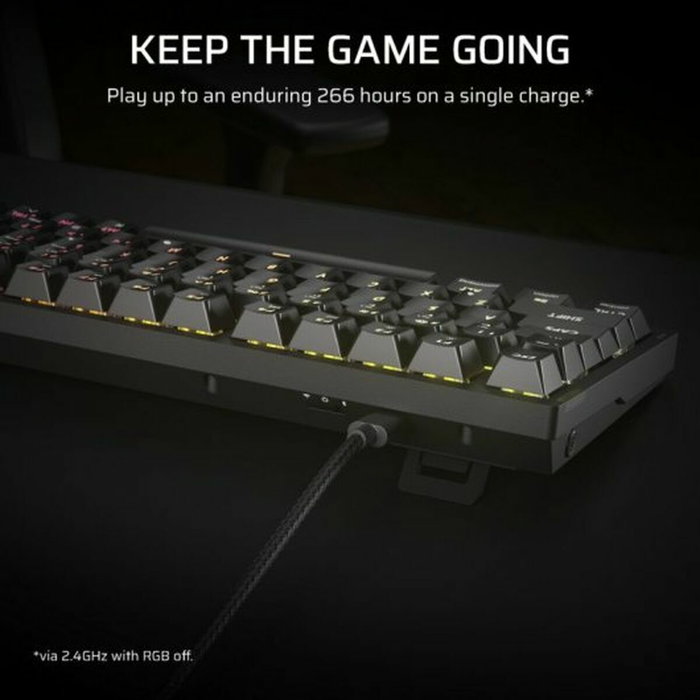 Corsair K65 Plus Wireless Teclado Mecánico Gaming 75% MLX Fusion Táctiles Negro