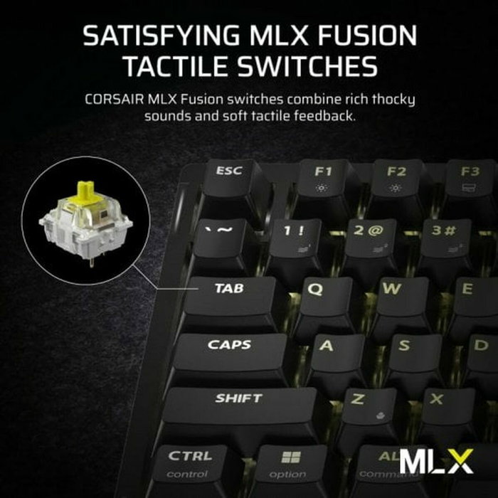 Corsair K65 Plus Wireless Teclado Mecánico Gaming 75% MLX Fusion Táctiles Negro