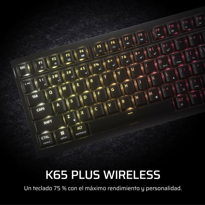 Corsair K65 Plus Wireless Teclado Mecánico Gaming 75% MLX Fusion Táctiles Negro