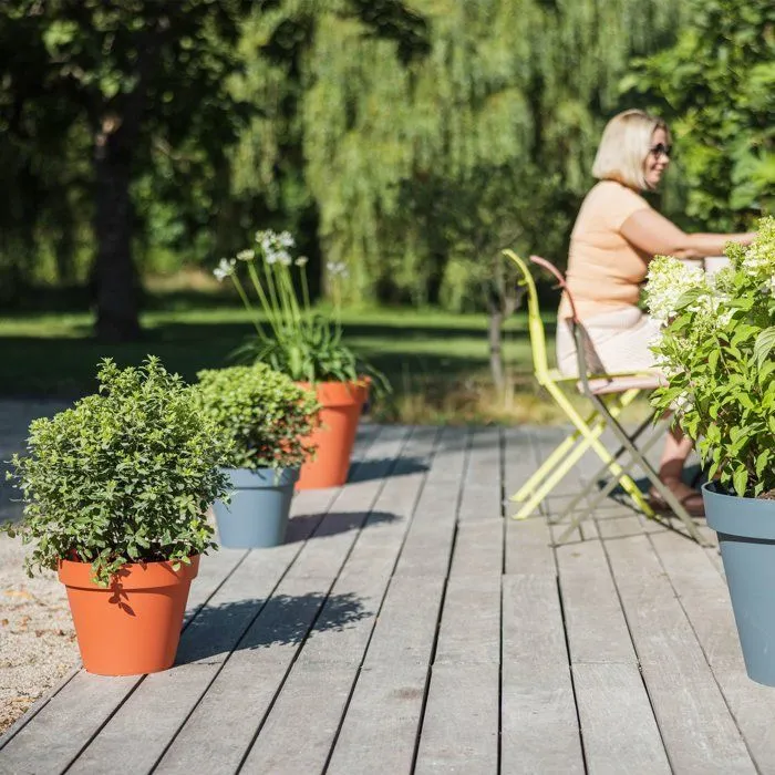 Eda Maceta Toscana Redonda de Terracota Naranja 40 cm Interior Exterior - 013610OTBSX6