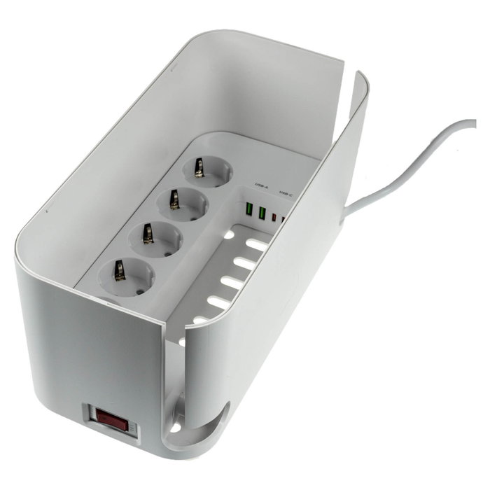 Realpower PowerBox 522 Regleta Blanca con 5 salidas AC y 4 puertos USB
