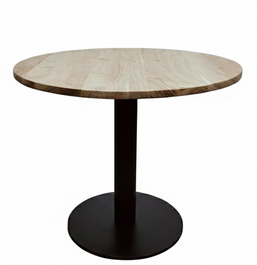 DKD Home Decor Mesa Redonda Comedor Loft Acacia Metal 90 x 90 x 76 cm