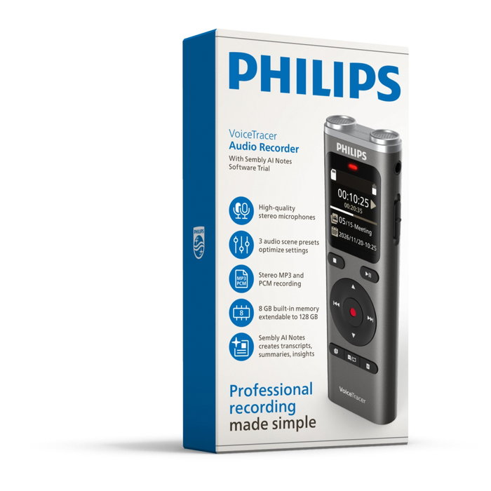 Philips VoiceTracer DVT2075 Grabadora de Voz Antracita Philips VoiceTracer DVT2075 Grabadora de Voz Antracita