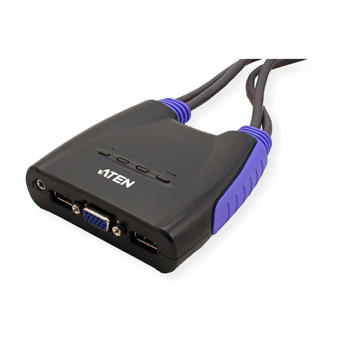ATEN CS64US KVM Switch de 4 puertos USB y VGA con Audio, Azul