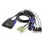 ATEN CS64US KVM Switch de 4 puertos USB y VGA con Audio, Azul