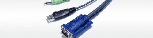 ATEN CS64US KVM Switch de 4 puertos USB y VGA con Audio, Azul