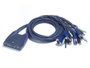 ATEN CS64US KVM Switch de 4 puertos USB y VGA con Audio, Azul