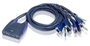 ATEN CS64US KVM Switch de 4 puertos USB y VGA con Audio, Azul