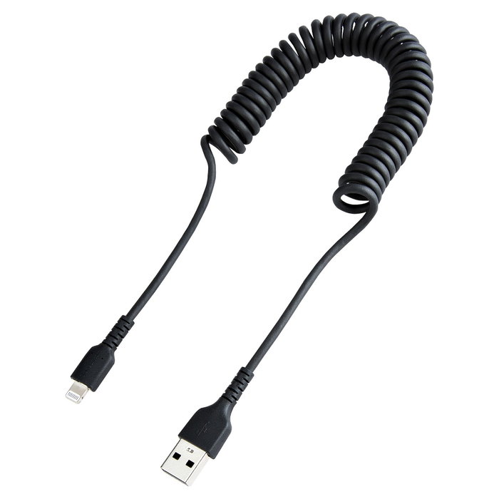 StarTech.com Cable Rizado USB a Lightning de 1 m, Certificación MFi, Negro StarTech.com Cable Rizado USB a Lightning de 1 m, Certificación MFi, Negro