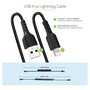 StarTech.com Cable Rizado USB a Lightning de 1 m, Certificación MFi, Negro