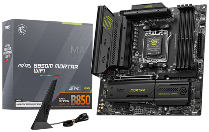 MSI MAG B850M MORTAR WiFi Placa Base AMD B850 Socket AM5 DDR5 Micro ATX para PC