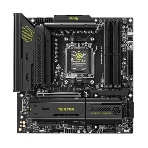 MSI Placa Base MAG B850M MORTAR WiFi AMD AM5 B850 4 DDR5 256GB WiFi 7 Bluetooth 5.4 5G LAN Micro ATX 911-7E61-001