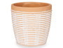 Ibergarden Maceta Terracota Rayada Redonda 13.5x13 cm Cemento Marron (Set de 8)