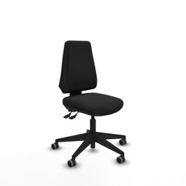 PIQUERAS Y CRESPO Silla de oficina Elche, Mecanismo Asincro, Similpiel Negro, Sin brazos