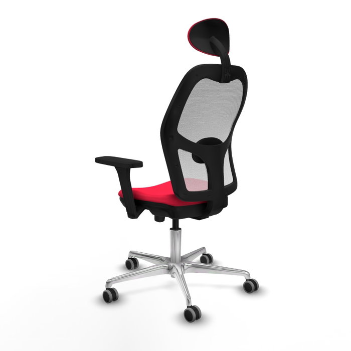 PIQUERAS Y CRESPO Silla de oficina Jorquera con mecanismo Sincro/Traslack, Rojo y Blanco