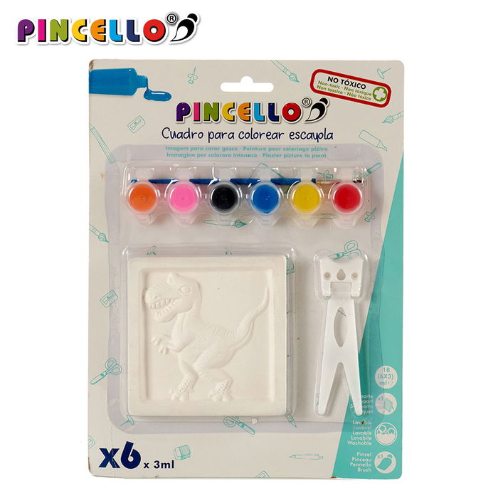 Pincello Cuadro Escayola Para Colorear Surtido 6 Unidades 22 x 29 x 2 cm (Set de 24)