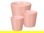 Ibergarden Set 3 Macetas Cónicas Rosa Mate 14 cm, 17 cm, 22 cm