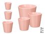 Ibergarden Set 3 Macetas Cónicas Rosa Mate 14 cm, 17 cm, 22 cm