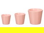 Ibergarden Set 3 Macetas Cónicas Rosa Mate 14 cm, 17 cm, 22 cm