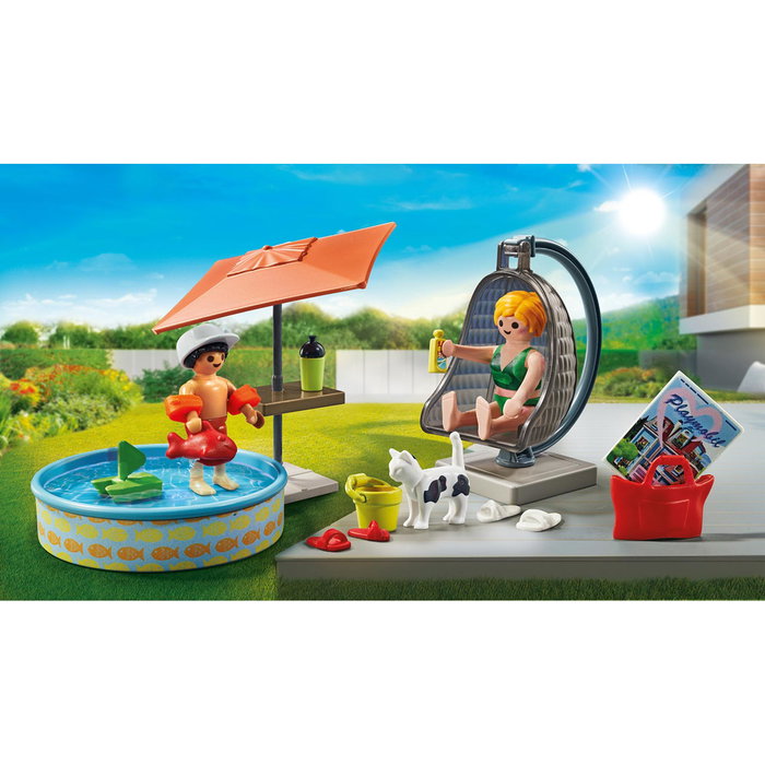 Playmobil Starter Pack Diversión En El Jardín 71476 con Mamá, Niño y Silla Colgante