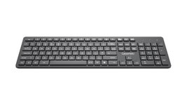 eSTUFF Teclado con cable USB G220, distribución Reino Unido (UK/Inglés), tamaño completo, perfil bajo, teclas silenciosas