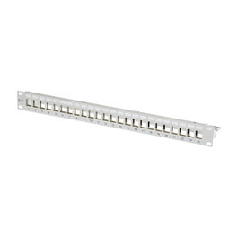 METZ CONNECT Panel de parches Keystone 19 pulgadas 24 puertos gris claro sin módulos