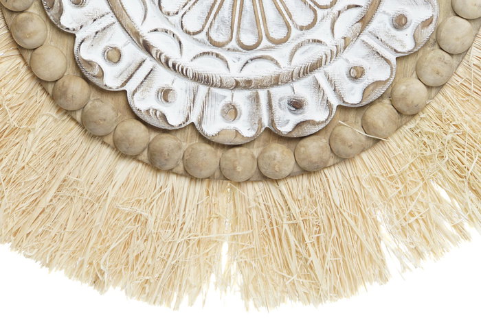 DKD Home Decor Decoración de pared de fibra con flecos (Surtido de 2) DKD Home Decor Decoración de pared de fibra con flecos (Surtido de 2)